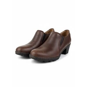 Boc Born Womens Brown Leather Ankle Booties Block Heel Slip On Shoes